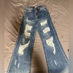 Vibrant M.I.U high waisted wide leg jeans size (7) never worn